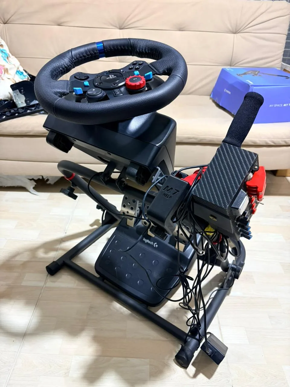 Volante G29 + Suporte + Freio de Mão + Button Box